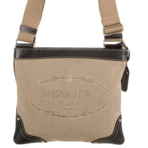 PRADA Jacquard Logo Crossbody/Messenger Bag